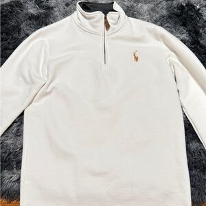 Men's Small Ralph Lauren White Half-Zip Sweater